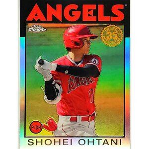 SHOHEI OHTANI REFRACTOR "1986" RETRO 2021 TOPPS CHROME #86BC-9, ANGELS, DODGERS